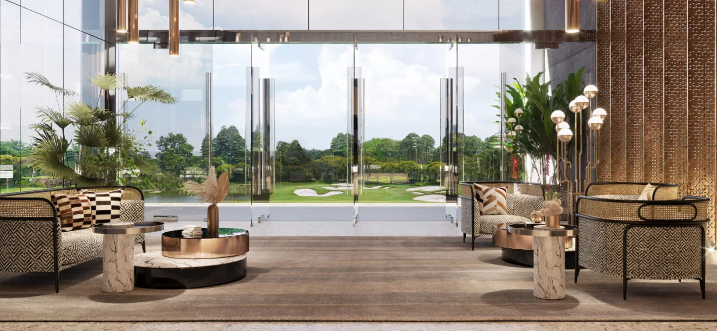 Grand lobby at Jendela Residences