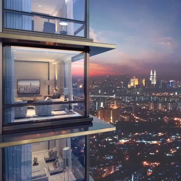 Kuala Lumpur skyline view from a Pavilion Damansara Heights residence